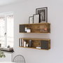 Hanah Home Vg18-A Estantería de Pared Pino Atlántico (2 piezas)